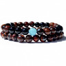 Set aus Herrenarmbändern mit Tigerauge- und Bullaugensteinen D4547