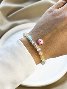 Moonstone and selenite bracelet 5269