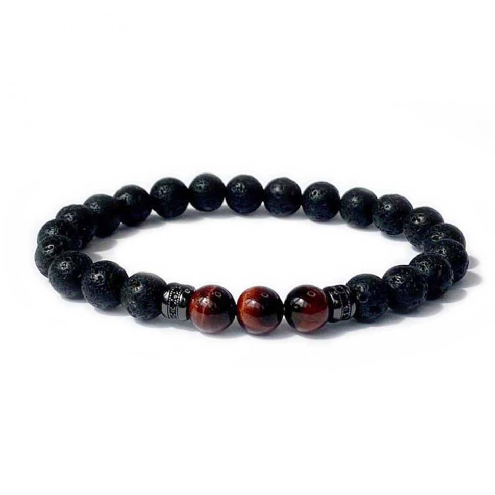 Armband aus schwarzem Stein D4450