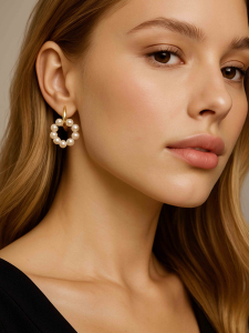 Transformer earrings with pearls 5204