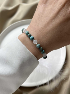 Bracelet with blue jade and moonstone 5435