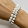 Weiße Paararmbänder (Jadeit, Kaholong, Silber) D4611