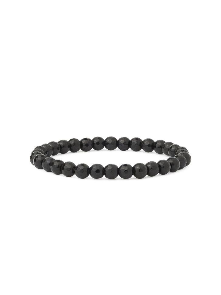 Schwarzes Damenarmband aus Achat D4605