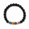 Herrenarmband aus vulkanischem Gestein D4506
