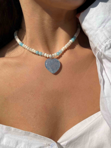 Agate and mother-of-pearl necklace 4652