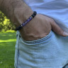 Herrenarmband aus vulkanischer Lava und Amethyst D4678