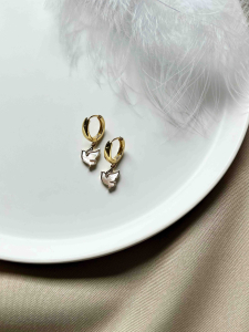 Earrings with bird pendant 5274