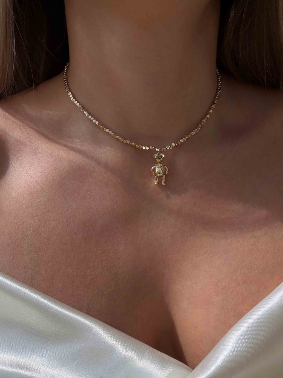 Choker mit goldenem Mausanhänger 5512
