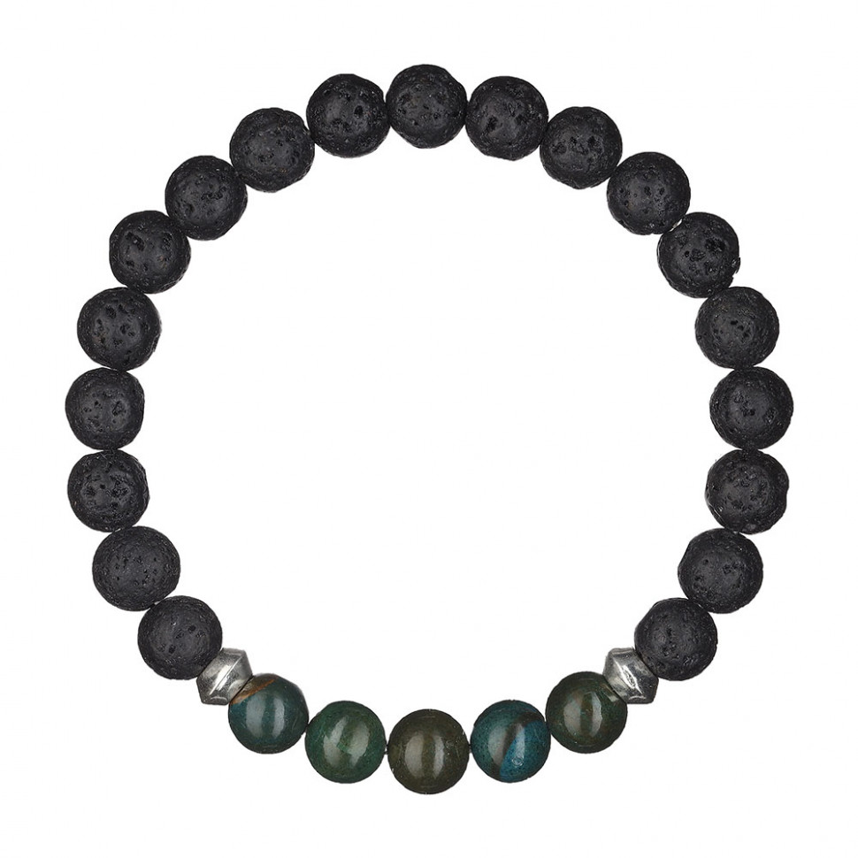 Herrenarmband aus Lava und Apatit D4975