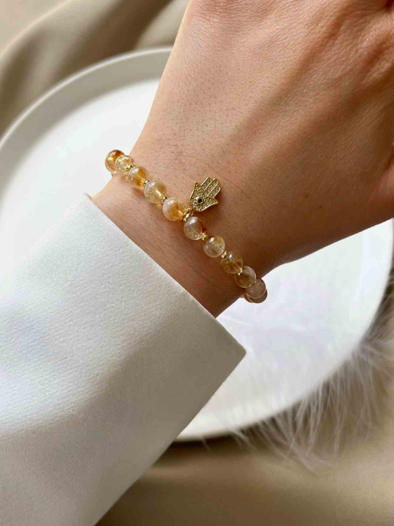 Armband mit Citrin und Fatima-Hand 5441