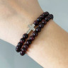 Damenarmband aus natürlichen Granatsteinen, zweifach gewickelt D4712