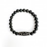 Herrenarmband aus Lava und Dzi D4976
