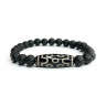 Herrenarmband aus Lava und Dzi D4976