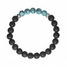 Herrenarmband aus natürlichem Lavastein und Achat D4500