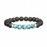 Herrenarmband aus natürlichem Lavastein und Achat D4500