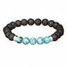 Herrenarmband aus natürlichem Lavastein und Achat D4500