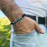 Herrenarmband aus natürlichem Lavastein und Achat D4500