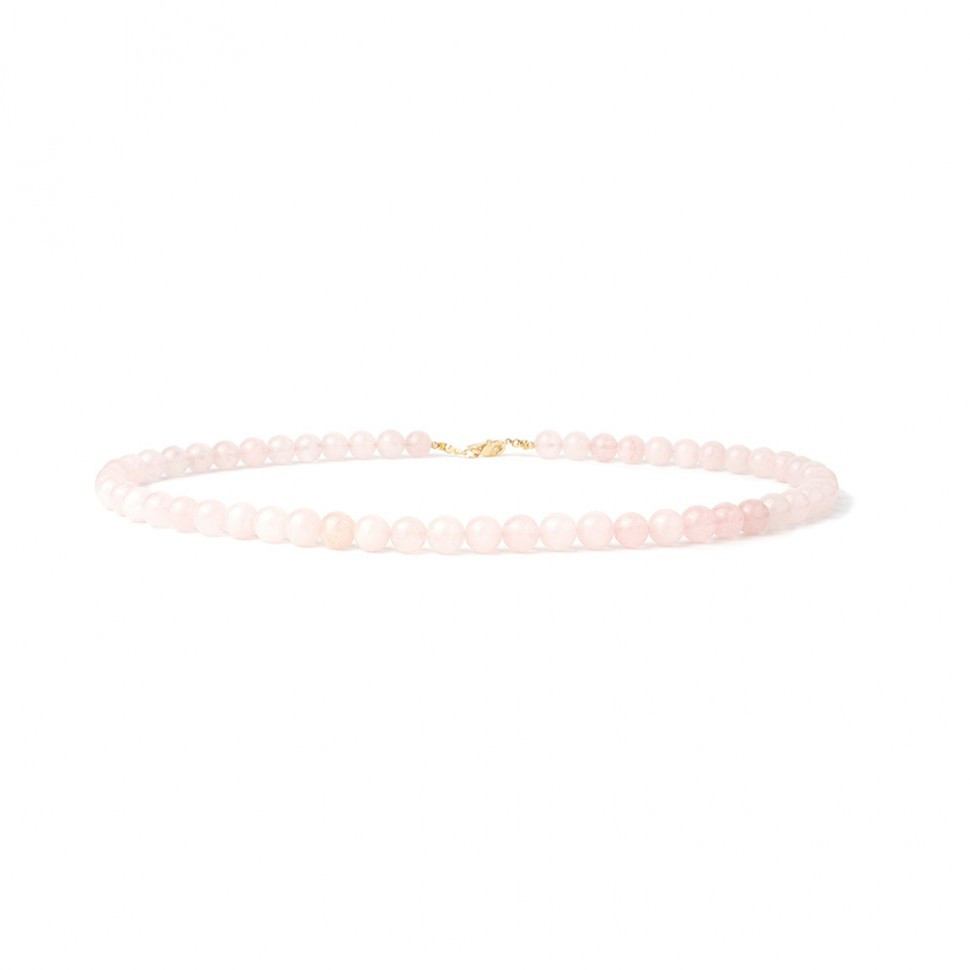 Rosa Quarz-Halskette D4649