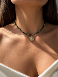 Choker aus natürlicher Malachit mit Anhänger 5209.