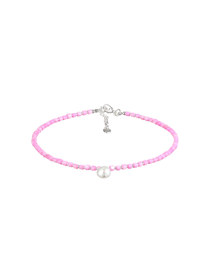 Choker aus natürlichem Perlmutt in Rosa D4790