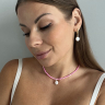 Choker aus natürlichem Perlmutt in Rosa D4790