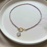 Dunkelvioletter Zirkonia-Choker D5076