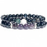 Set aus Achat-, Amethyst- und Jadeit-Herrenarmbändern D4556