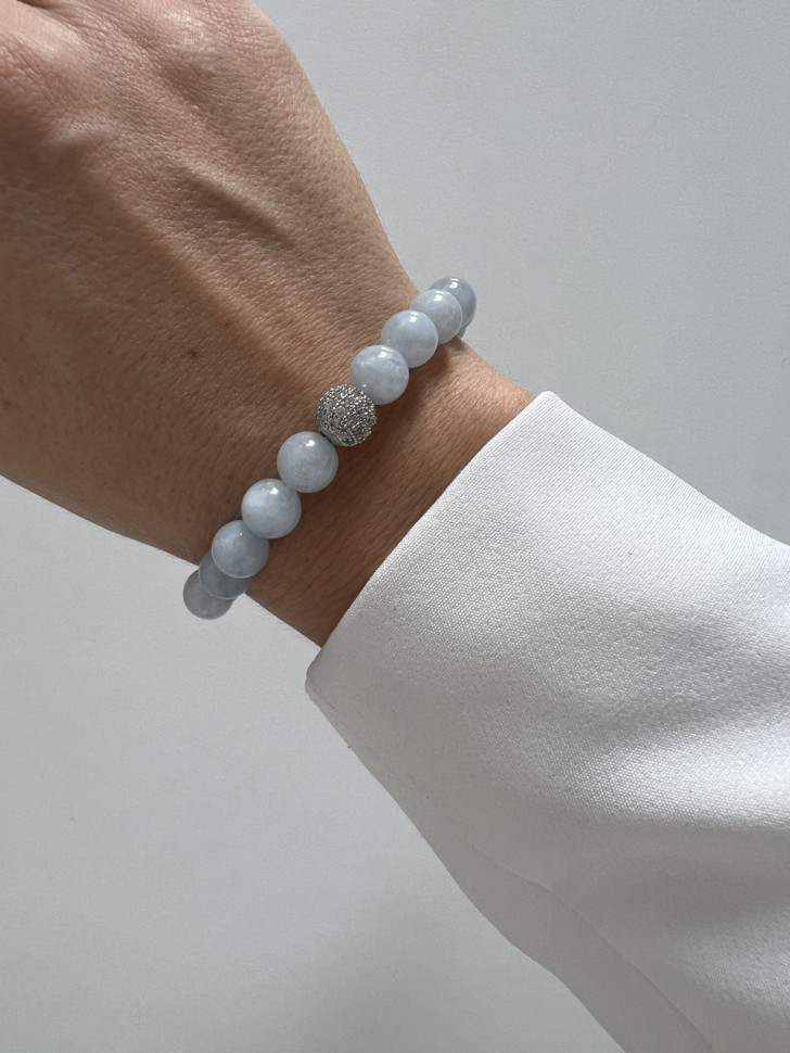 Aquamarin-Armband mit Perle D4913