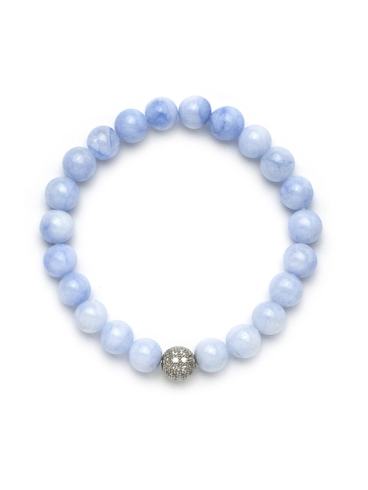 Aquamarin-Armband mit Perle D4913
