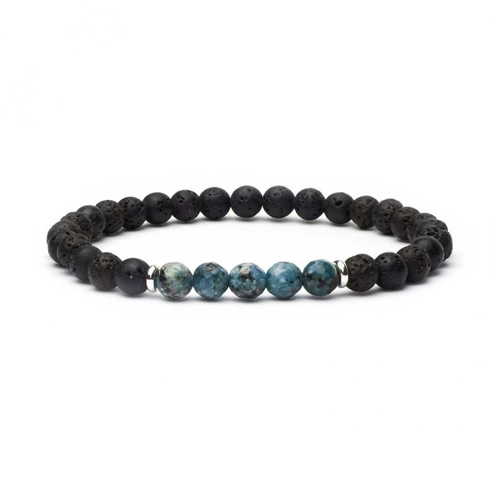 Stilvolles Herrenarmband aus Lava und Achat D5006