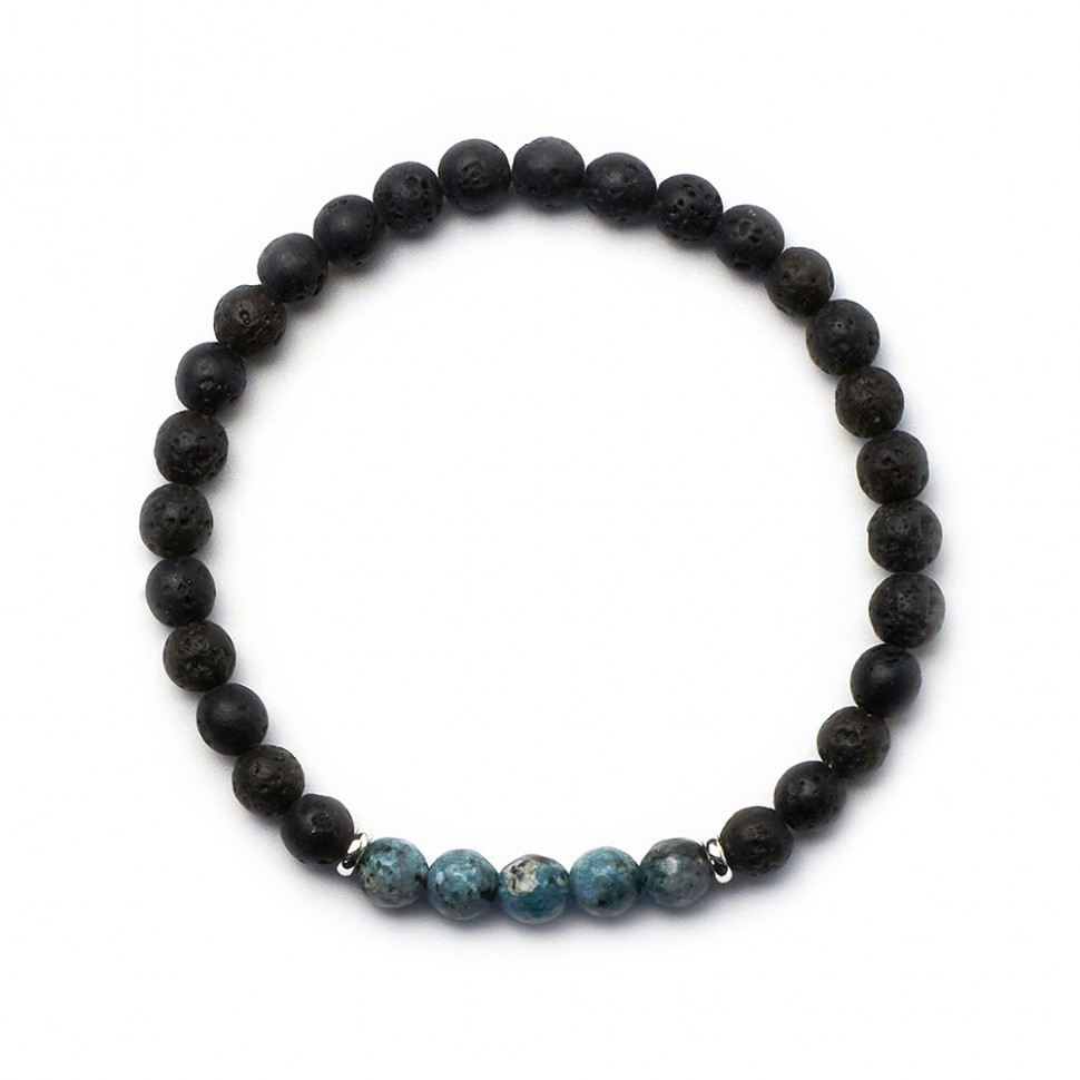 Stilvolles Herrenarmband aus Lava und Achat D5006