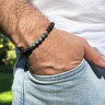 Stilvolles Herrenarmband aus Lava und Achat D5006