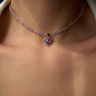 Violetter Zirkonia-Choker D5074
