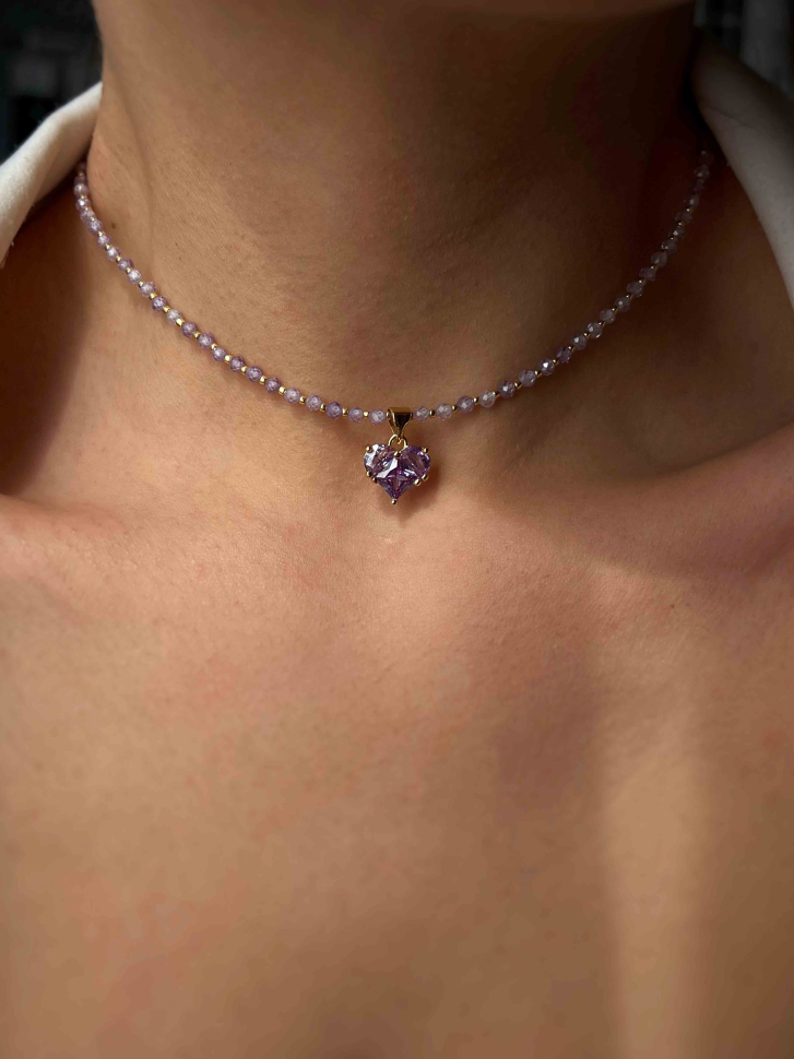 Violetter Zirkonia-Choker D5074