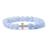 Aquamarin-Armband mit Kreuz D4514