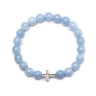 Aquamarin-Armband mit Kreuz D4514