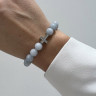 Aquamarin-Armband mit Kreuz D4514