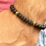 Natürlicher Lavastein- und Schungit-Armband für Männer D4682