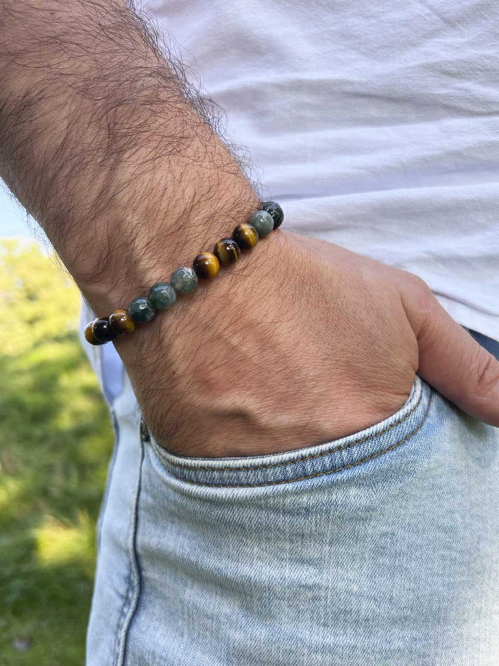 Herrenarmband aus Steinen D4503