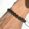 Geflochtenes Armband aus vulkanischer Lava D4667