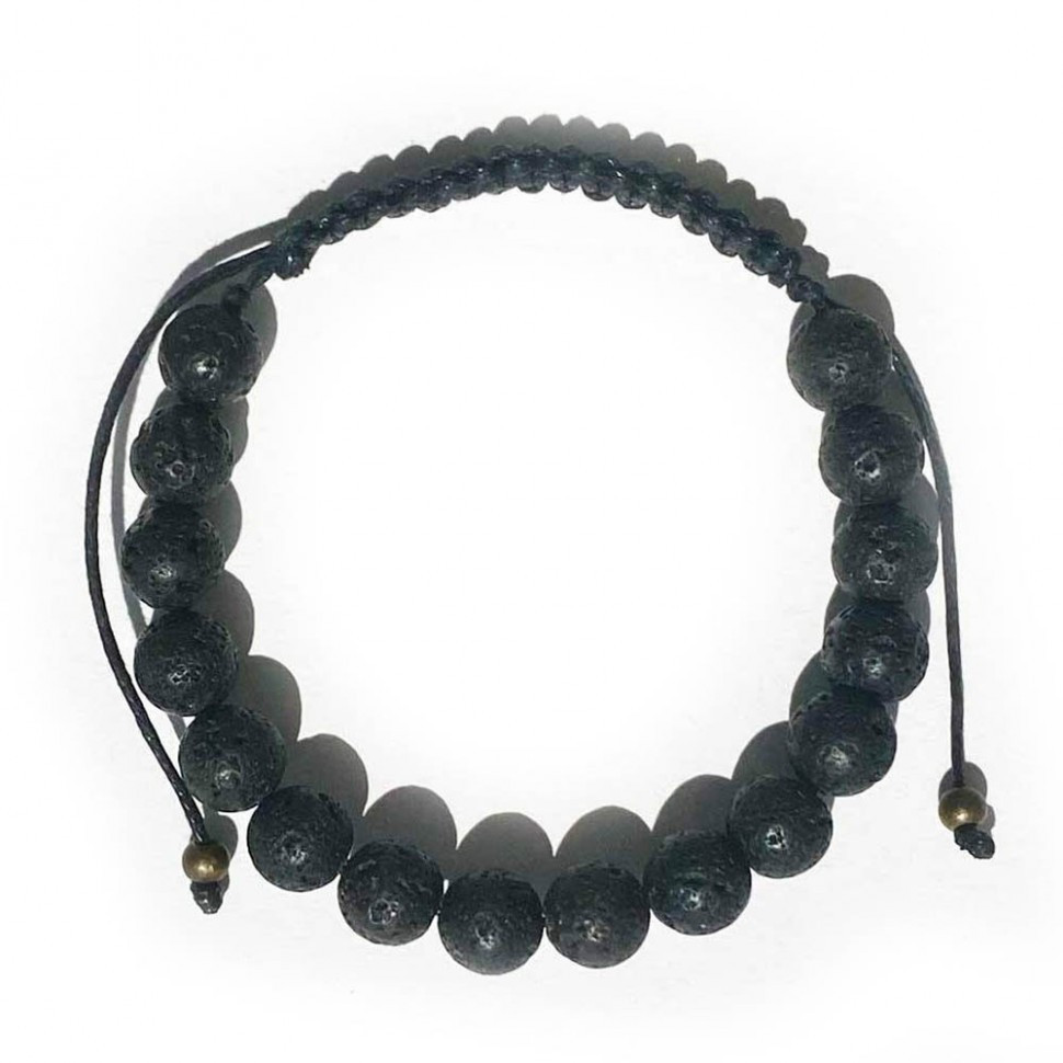 Geflochtenes Armband aus vulkanischer Lava D4667