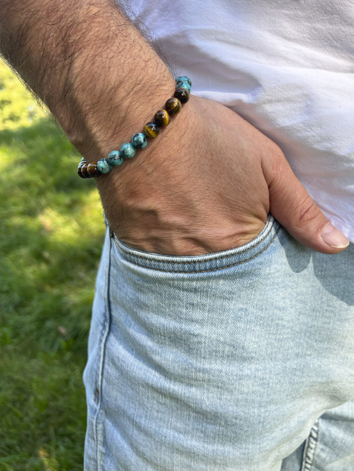 Herrenarmband aus natürlichen Steinen D5065