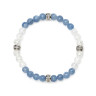 Aquamarin- und Bergkristall-Armband D4490