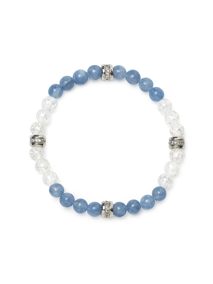 Aquamarin- und Bergkristall-Armband D4490