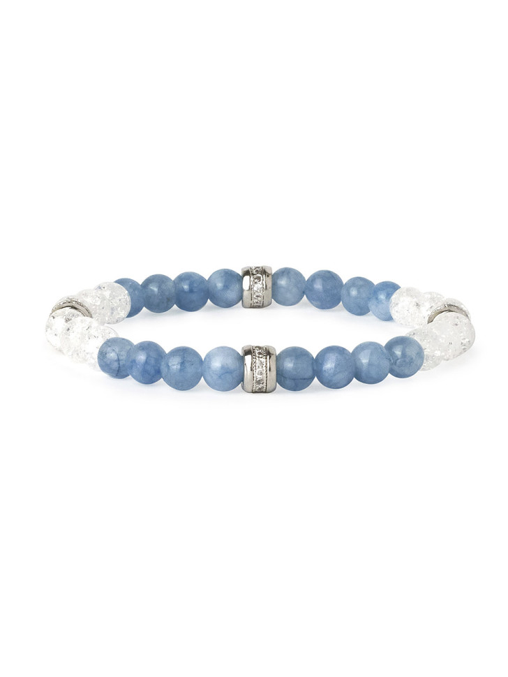 Aquamarin- und Bergkristall-Armband D4490