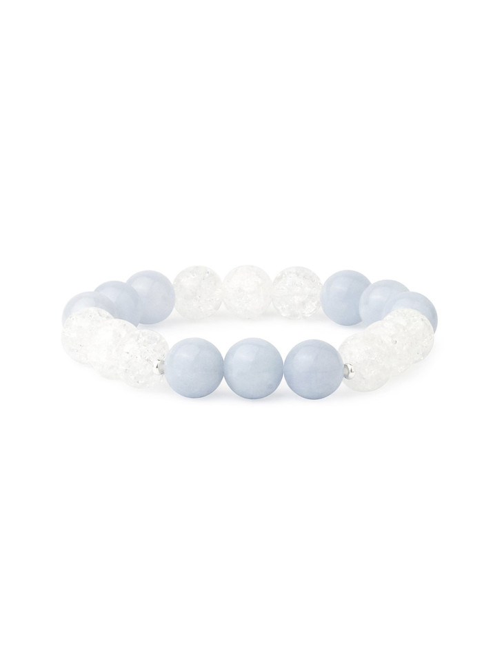 Aquamarin-Armband mit Bergkristall D4488