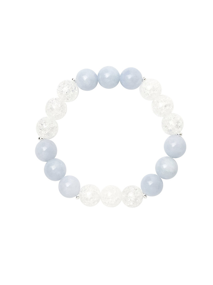 Aquamarin-Armband mit Bergkristall D4488