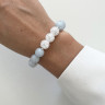 Aquamarin-Armband mit Bergkristall D4488