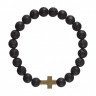 Schwarzes Armband mit Kreuz D3466