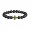 Schwarzes Armband mit Kreuz D3466